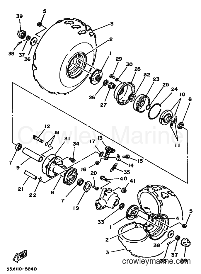 1988 ATV YFM80U - YFM80U (2FJ0) [045] - REAR WHEEL