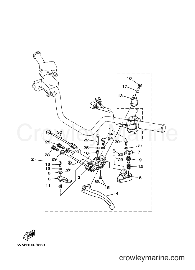 Yamaha Motors YFS200 (5VM2) [010] - HANDLE SWITCH & LEVER