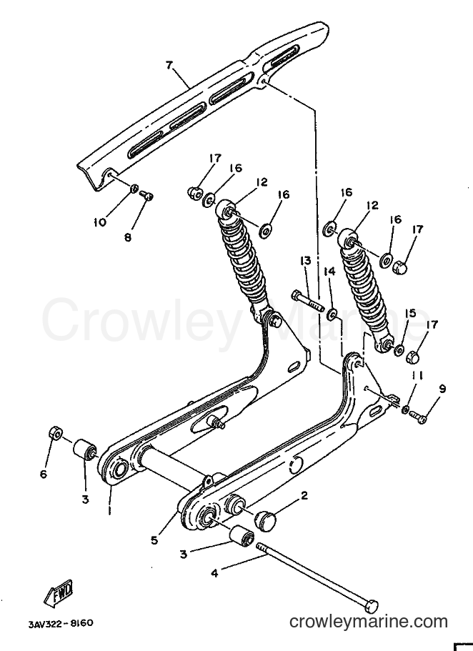 1988 Scooter FS1 - FS1 (3AV) [999] - REAR ARM & SUSPENSION