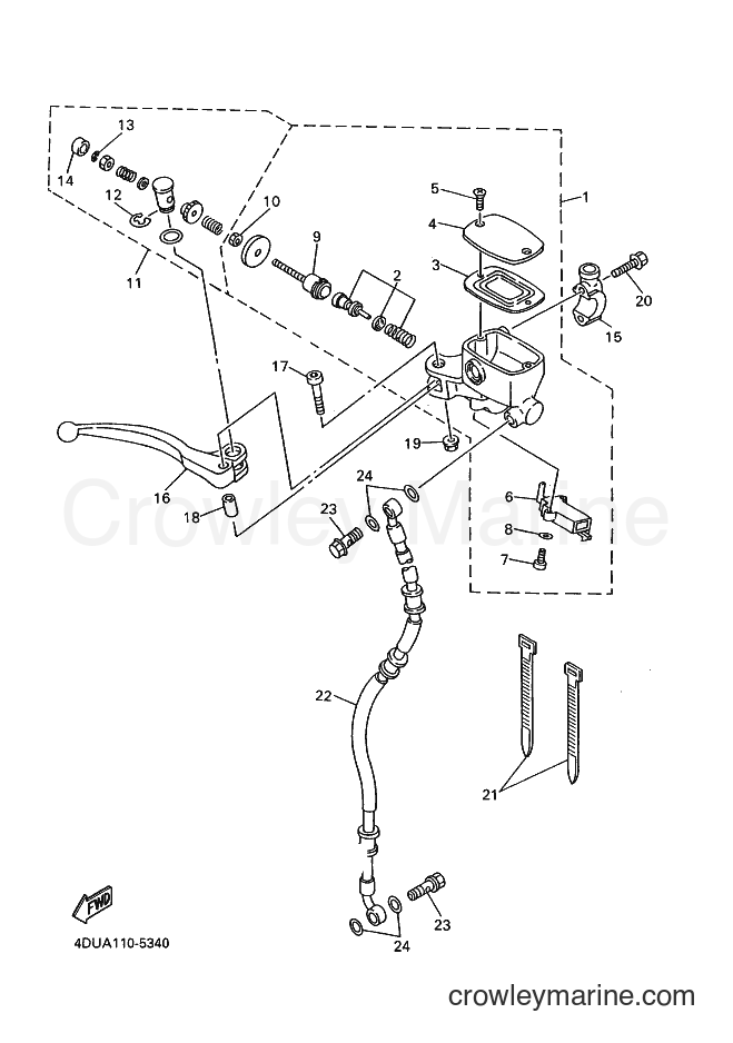 1995 Street Bike XJ600S - XJ600S (4DUC) [010] - FRONT MASTER CYLINDER