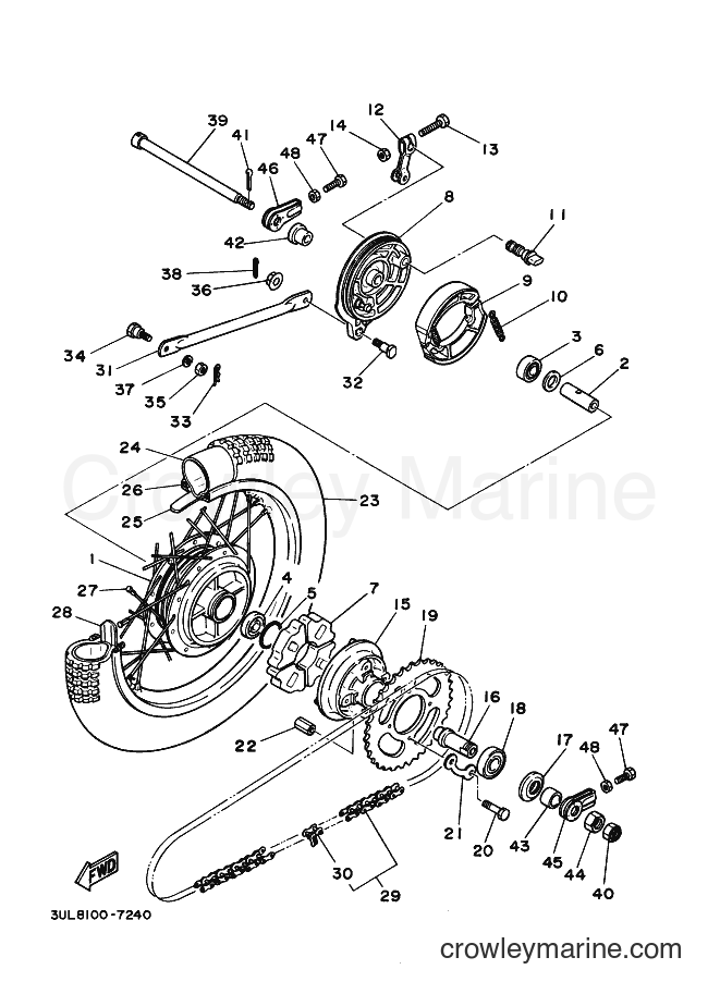 2000 Dirt Bike RT100 - RT100 (3ULB) [030] - REAR WHEEL