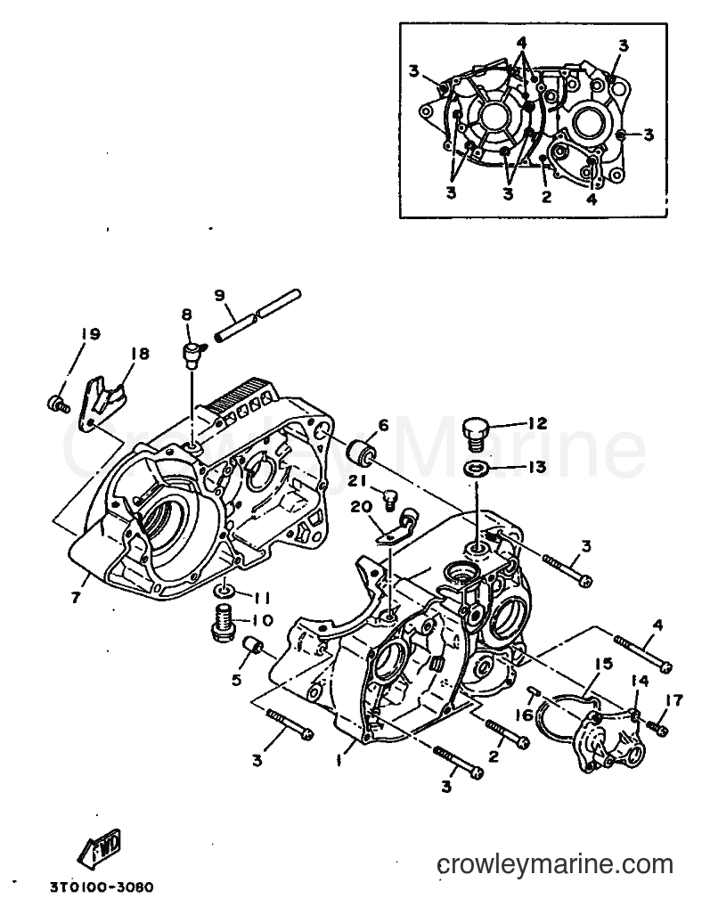 1996 Dirt Bike RT100 - RT100 (3UL7) [030] - CRANKCASE