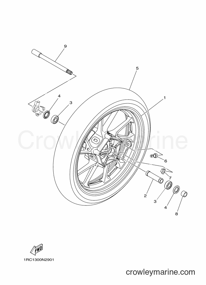 2014 Street Bike MT09A - MT09A (2DR1) [010] - FRONT WHEEL