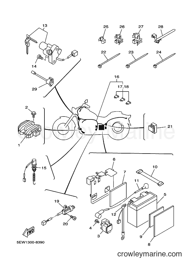 Yamaha Motors XVS650 (5EW1) [01A] - ELECTRICAL 1