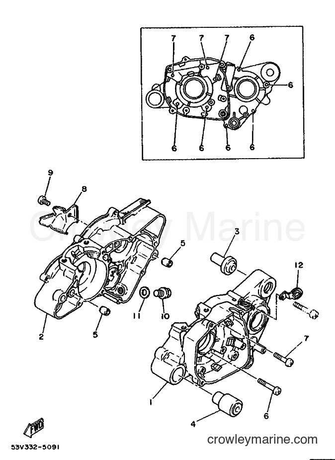 1987 Scooter DT80LC - DT80LC (2RA) [999] - CRANKCASE
