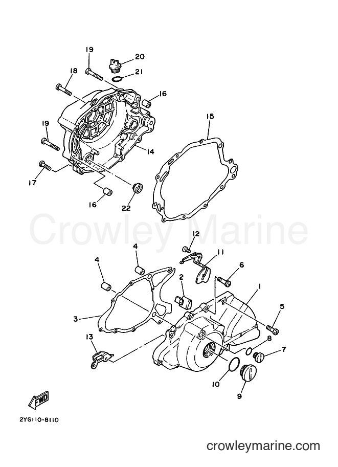 2000 Dirt Bike TW200E - TW200E (5FY7) [010] - CRANKCASE COVER 1
