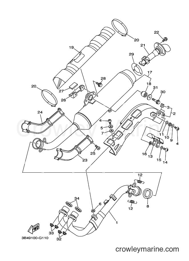 2008 ATV YFM700FWA - YFM700FWA (5C02) [010] - EXHAUST