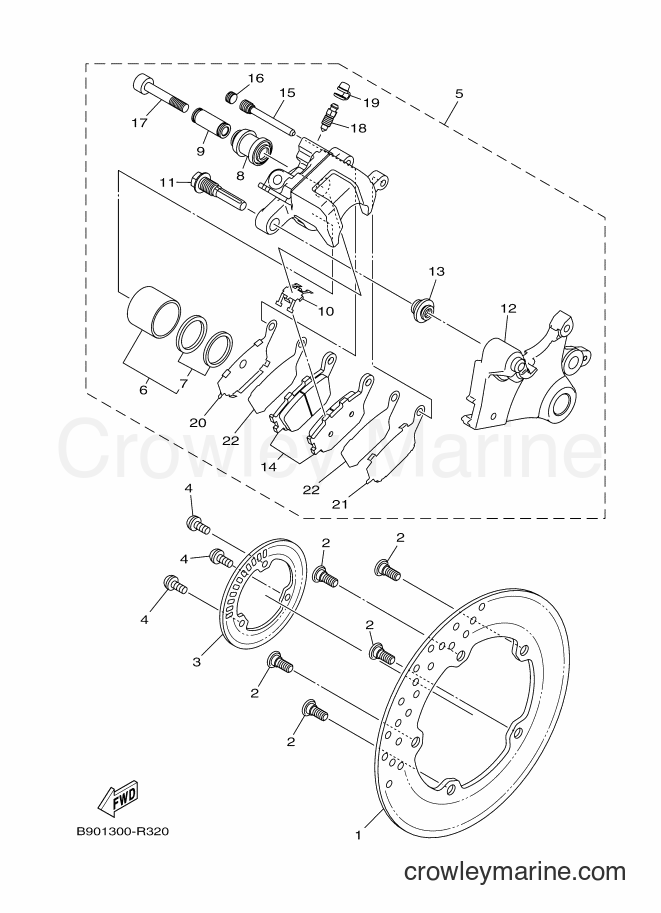 Yamaha Motors XSR900 (B90C) [010] - REAR BRAKE CALIPER