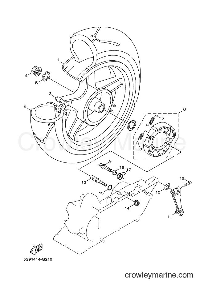 2013 Scooter YW125 - YW125 (37D5) [010] - REAR WHEEL