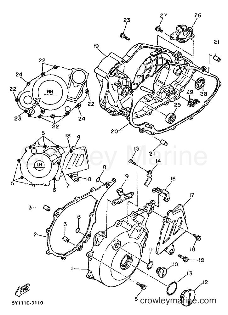 1990 Dirt Bike TT600 - TT600 (3SW2) [010] - CRANKCASE COVER 1