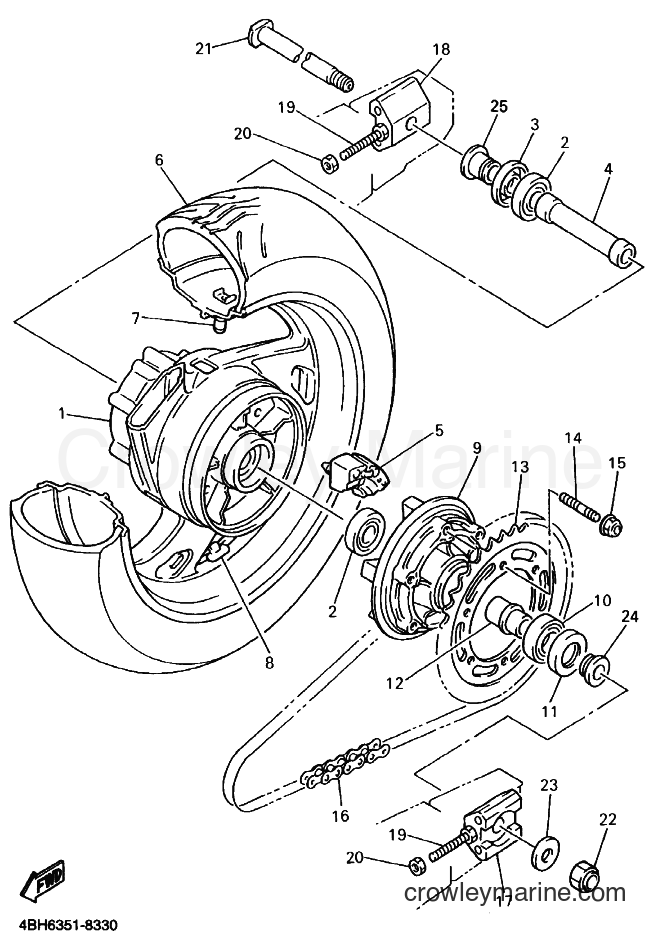 Yamaha Motors GTS1000 (4BH6) [090] - REAR WHEEL