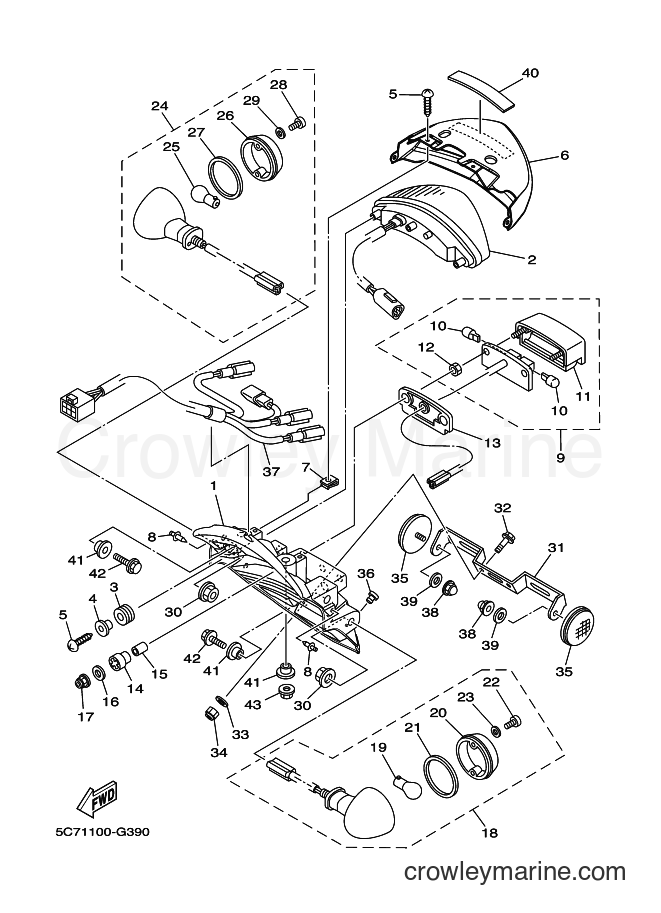 Yamaha Motors XV1900CU (29PC) [010] - TAILLIGHT