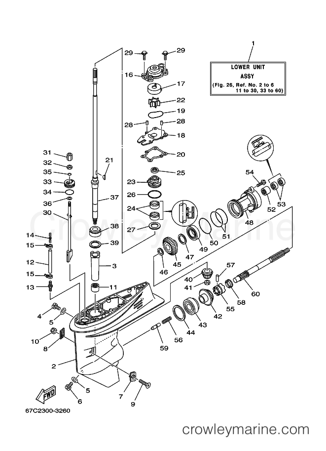 Yamaha Motors F30AETL (69H3) [340] - LOWER CASING & DRIVE 1