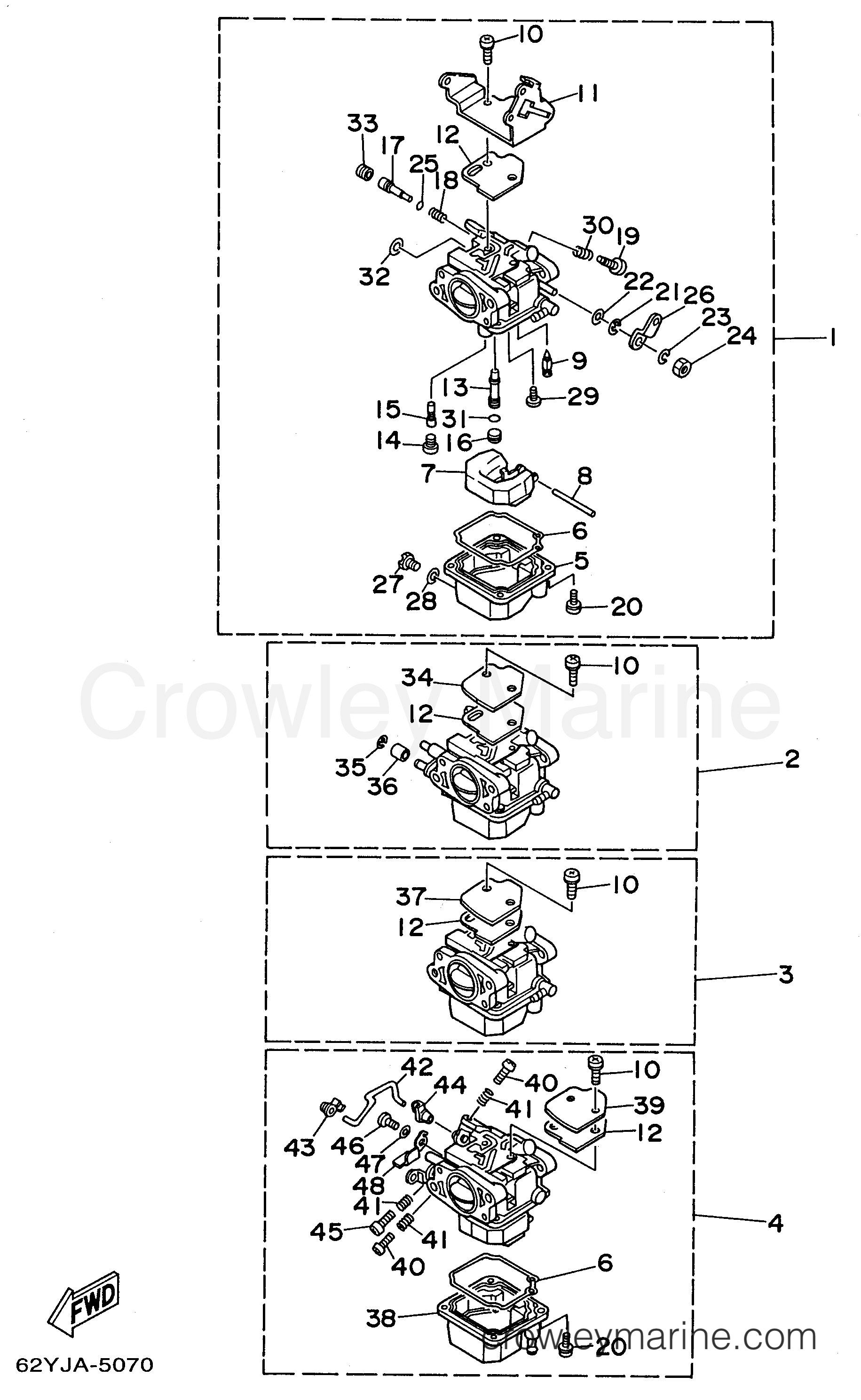 Yamaha Motors F50TLRU - CARBURETOR