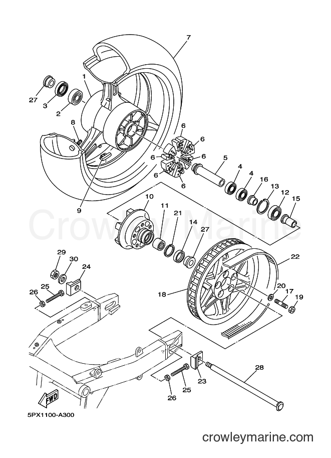 2003 Cruiser XV1700PC - XV1700PC (5PX4) [010] - REAR WHEEL