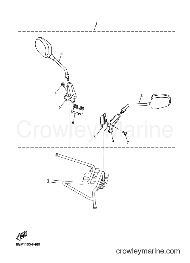 Yamaha Motors RT50FX (8GN2) [010] - ALTERNATE REAR VIEW MIRROR