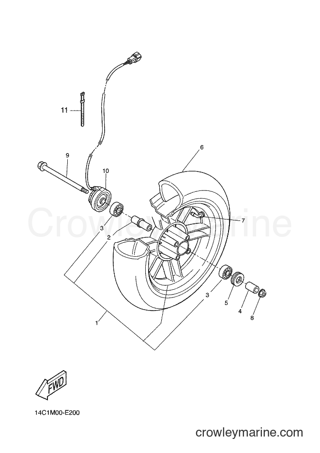 Yamaha Motors CW50N (2B7C) [010] - FRONT WHEEL