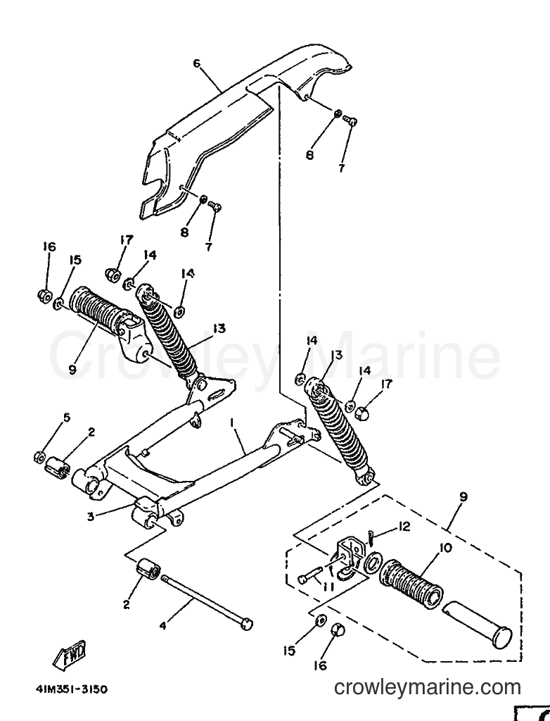 1988 Scooter LB50 - LB50 (3AR) [999] - REAR ARM & SUSPENSION