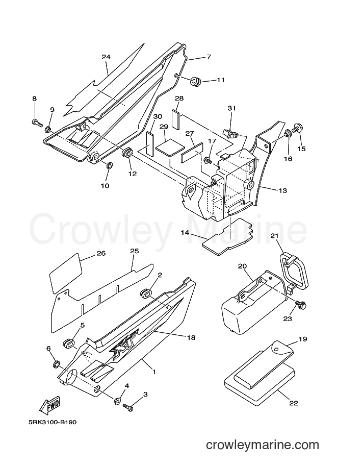 2003 Dirt Bike XT225 - XT225 (5RK5) [010] - SIDE COVER