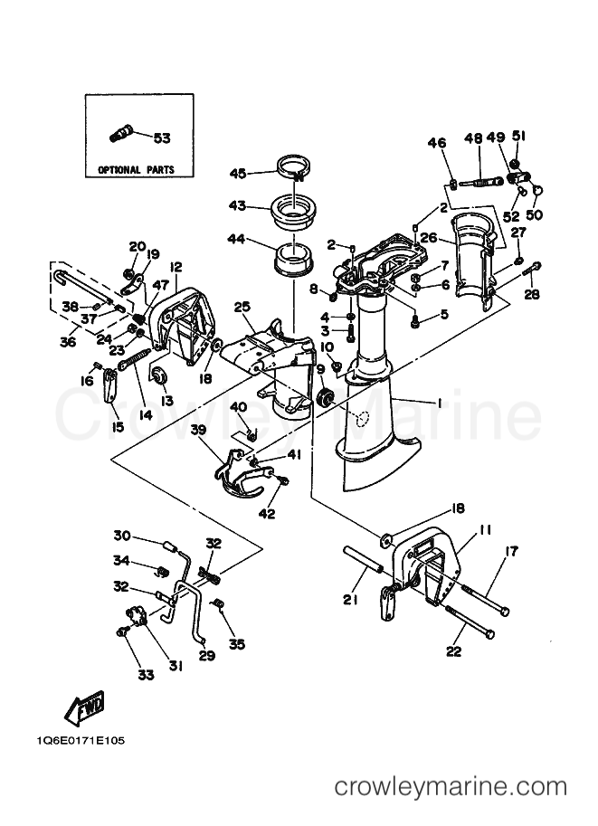 Yamaha Motors 4AC (6E00) [010] - UPPER CASING & BRACKET