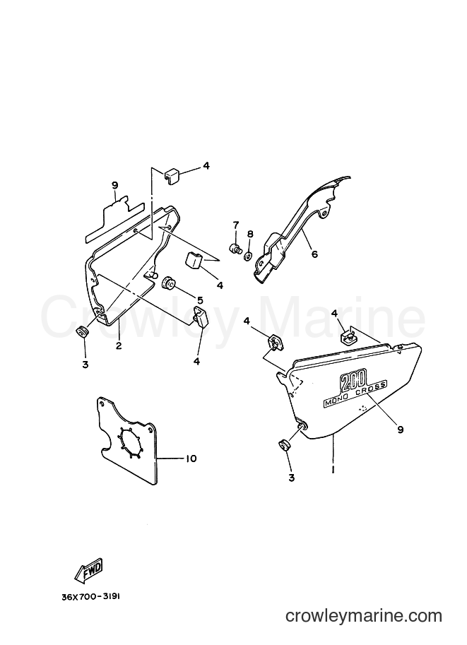 Yamaha Motors AG200E (3GX6) [010] - SIDE COVER