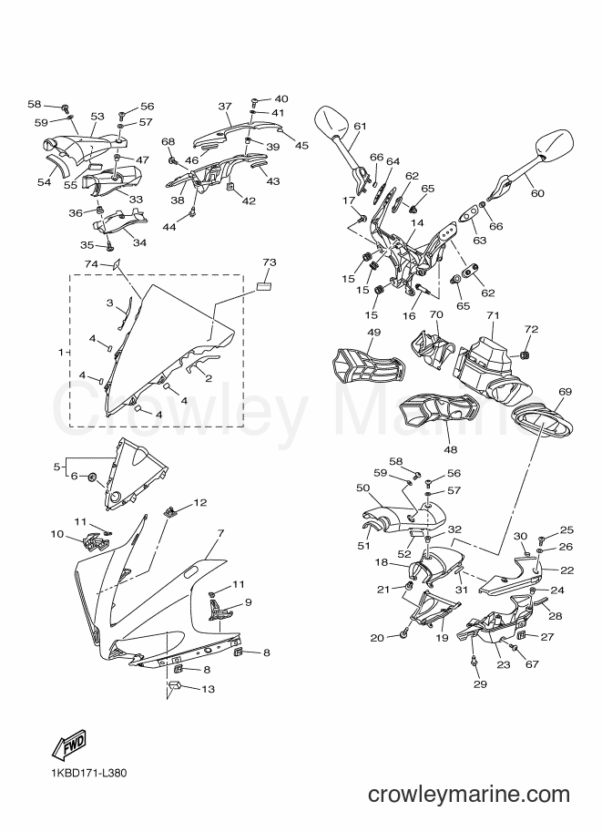 Yamaha Motors YZF-R1 (1KBD) [010] - COWLING 1