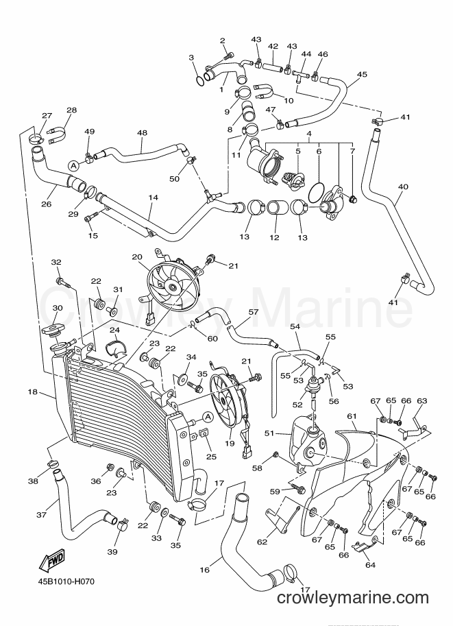 Yamaha Motors YZF-R1 (45B2) [010] - RADIATOR & HOSE