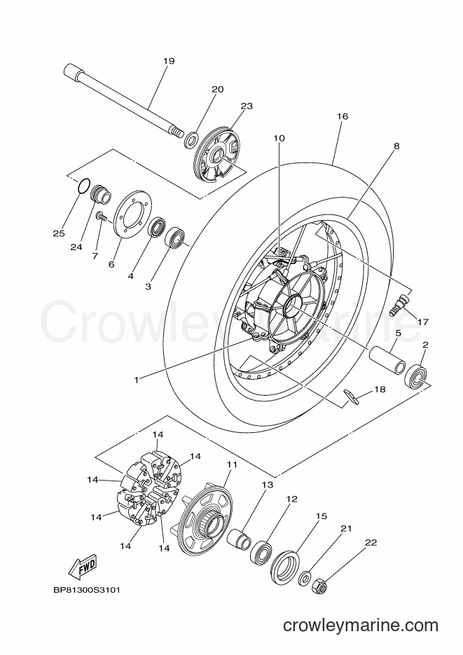 2017 Dirt Bike XT1200ZE - XT1200ZE (BP91) [050] - REAR WHEEL