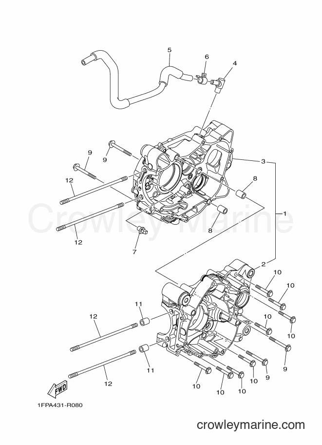 Yamaha Motors T115FL-2P (B6F1) [010] - CRANKCASE
