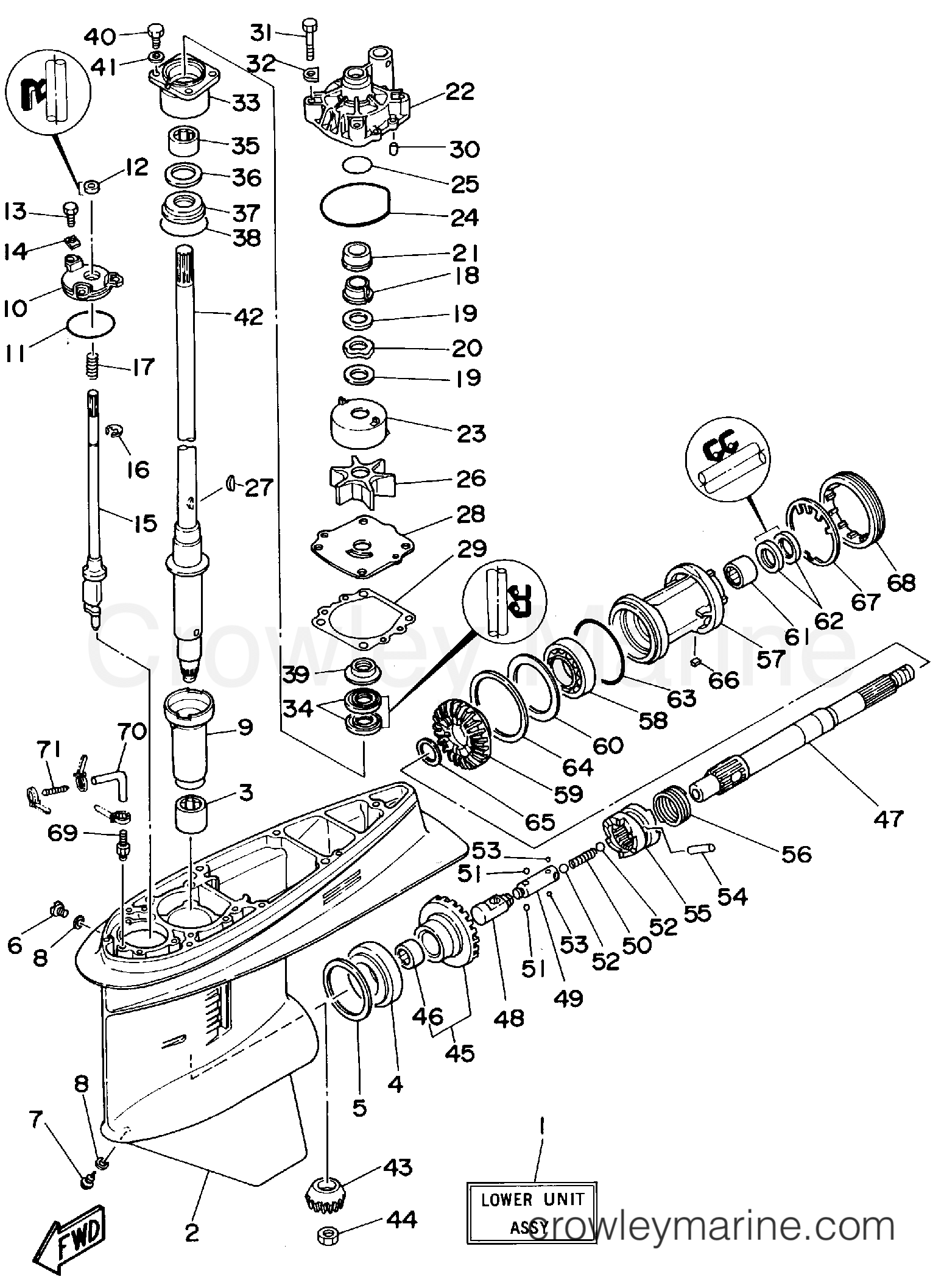 Yamaha Motors P115TLRS - LOWER CASING DRIVE 1