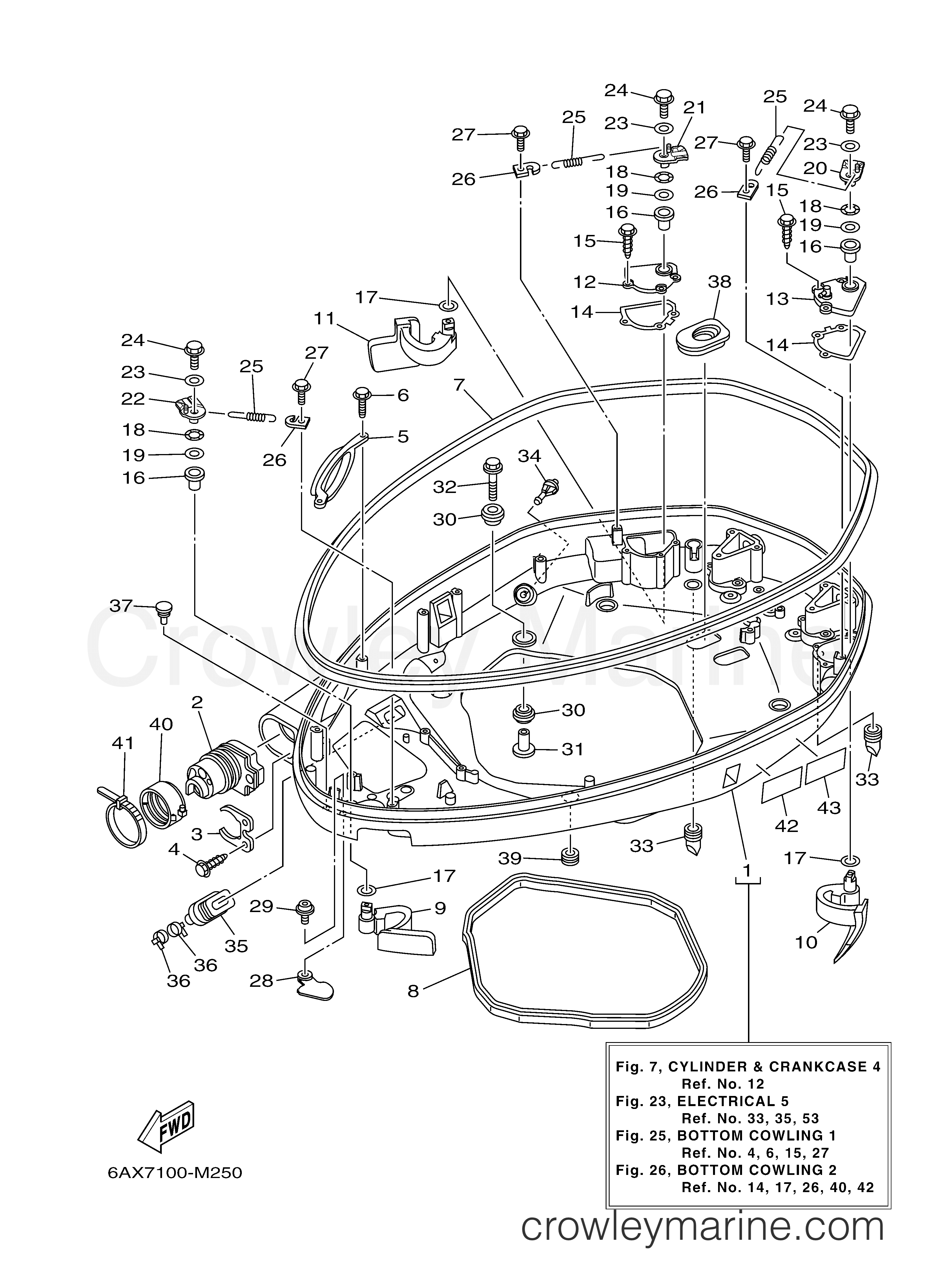 Yamaha Motors LF350UCB - BOTTOM COWLING 1