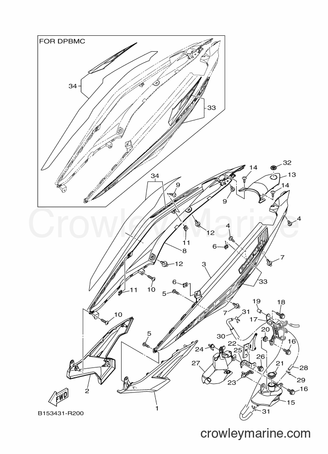 2016 Scooter T150 - T150 (B153) [010] - SIDE COVER