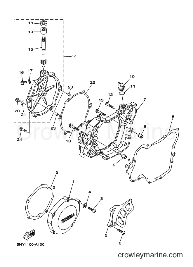 2003 Dirt Bike YZ125 - YZ125 (5UN2) [030] - CRANKCASE COVER 1