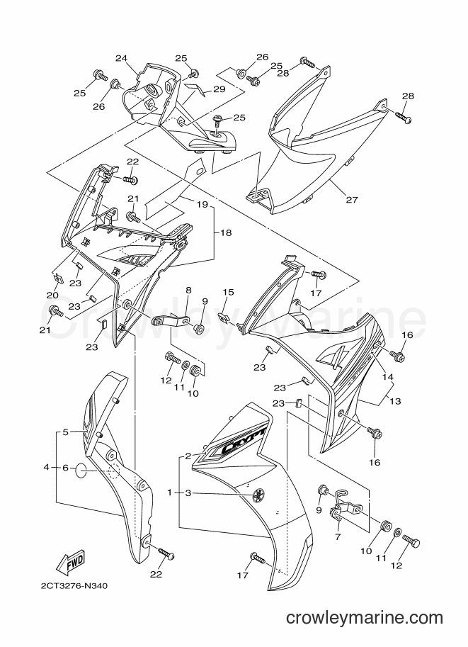 Yamaha Motors T110C (40BB) [010] - LEG SHIELD