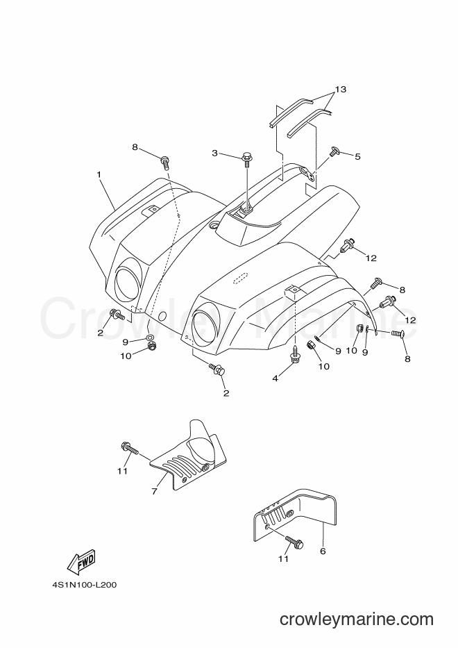 2012 ATV YFM400FWN - YFM400FWN (4S1N) [010] - FRONT FENDER