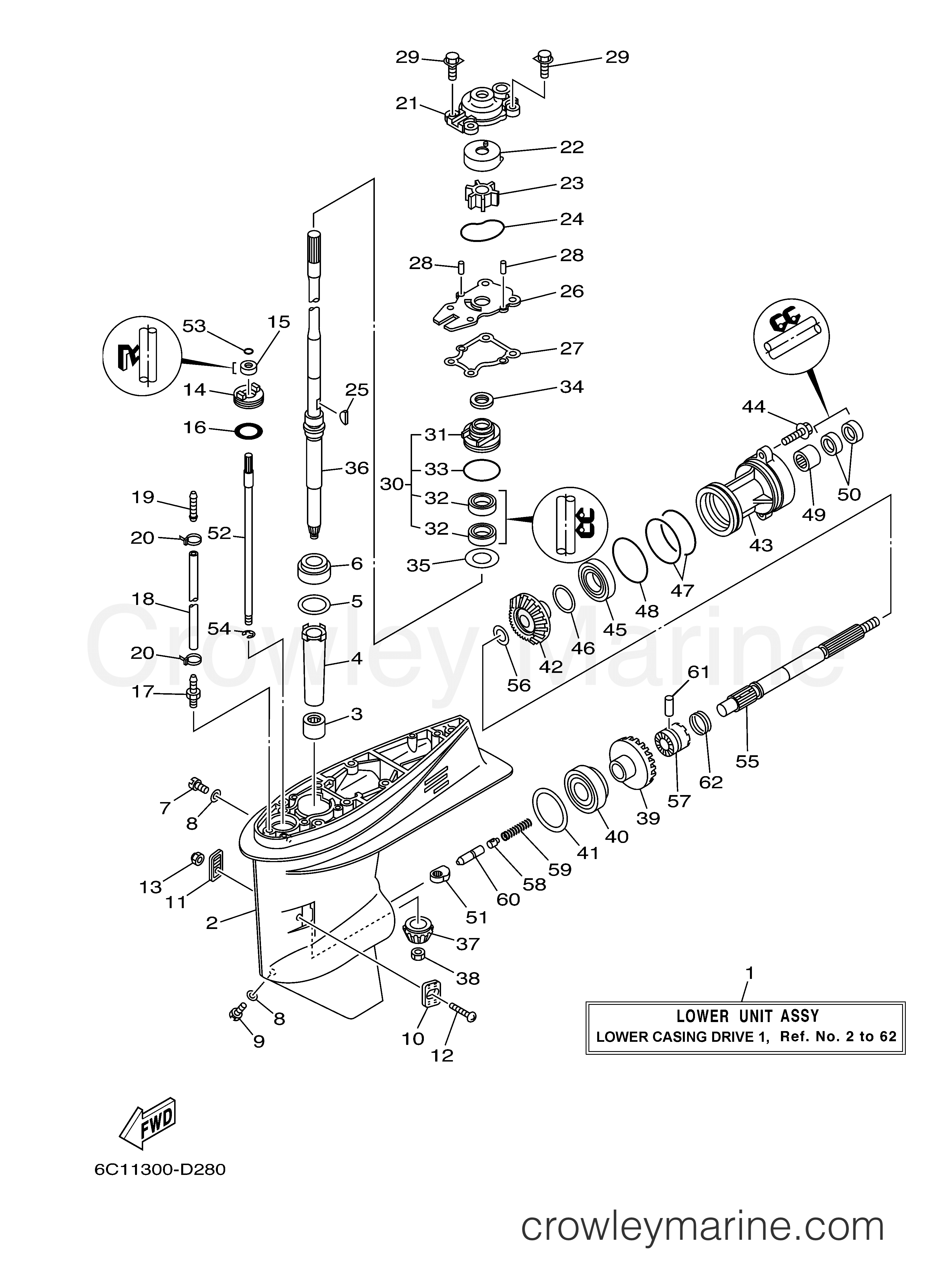 Yamaha Motors F60TLRD - LOWER CASING DRIVE 1