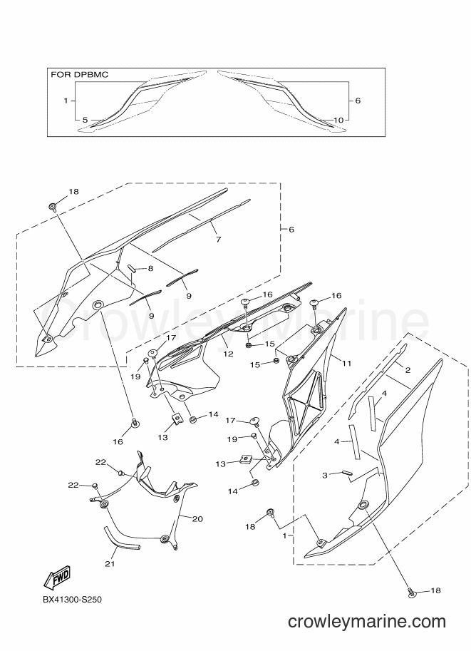 Yamaha Motors YZF-R1 (BX41) [010] - SIDE COVER