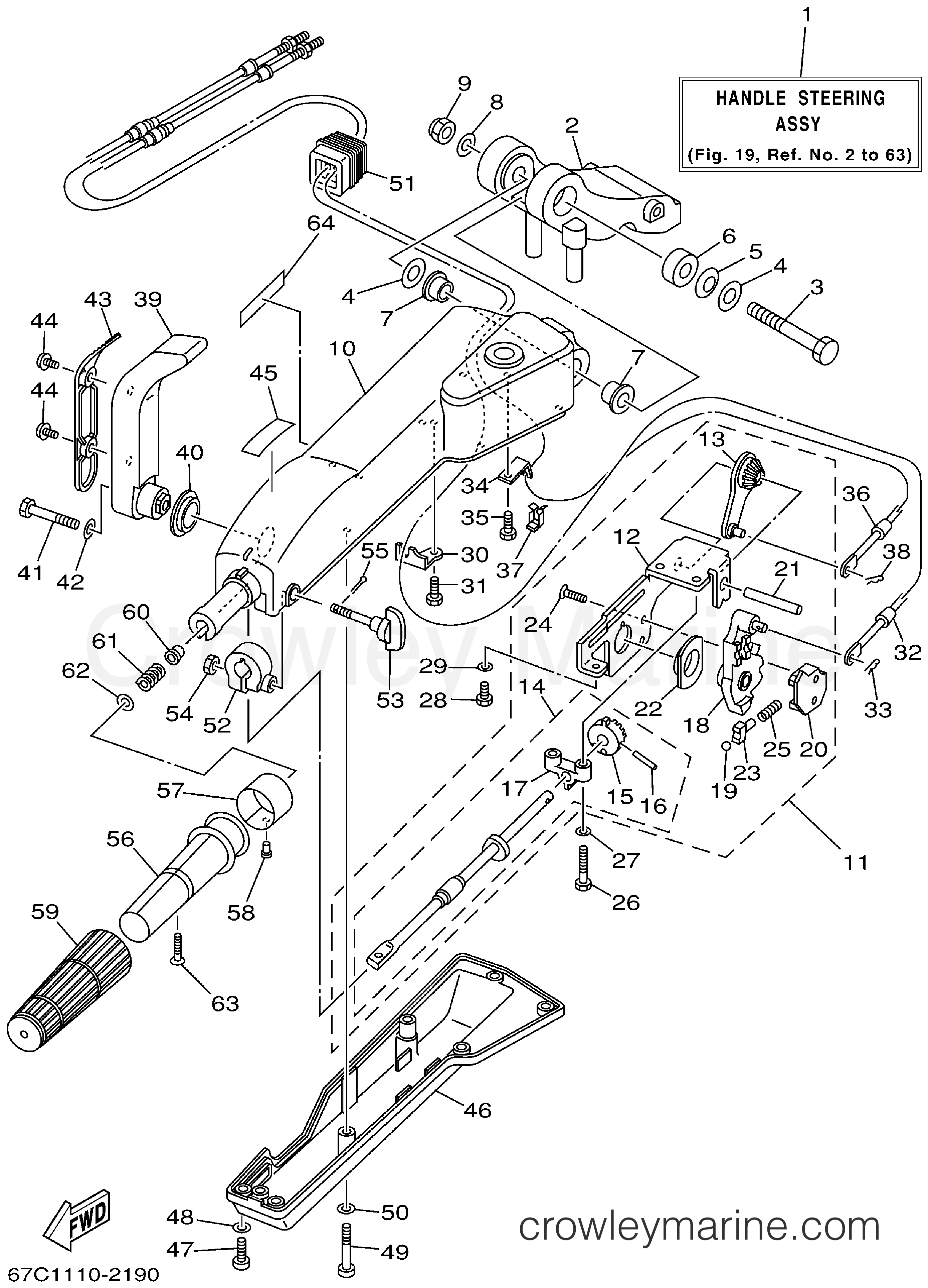Yamaha Motors F40MLHA - STEERING FOR MH