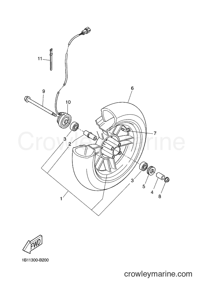 Yamaha Motors CW50N (1D12) [010] - FRONT WHEEL