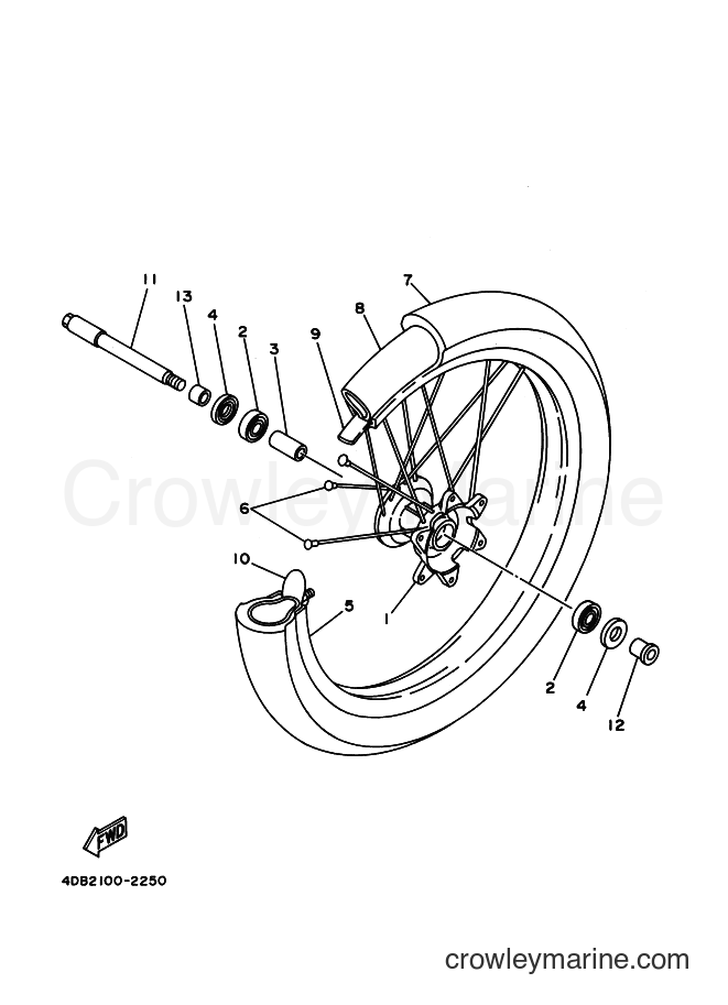 1992 Dirt Bike YZ250 - YZ250 (4DA2) [030] - FRONT WHEEL
