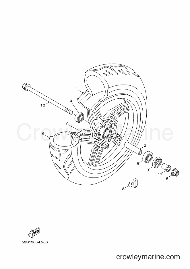Yamaha Motors HW151 (52S3) [050] - FRONT WHEEL