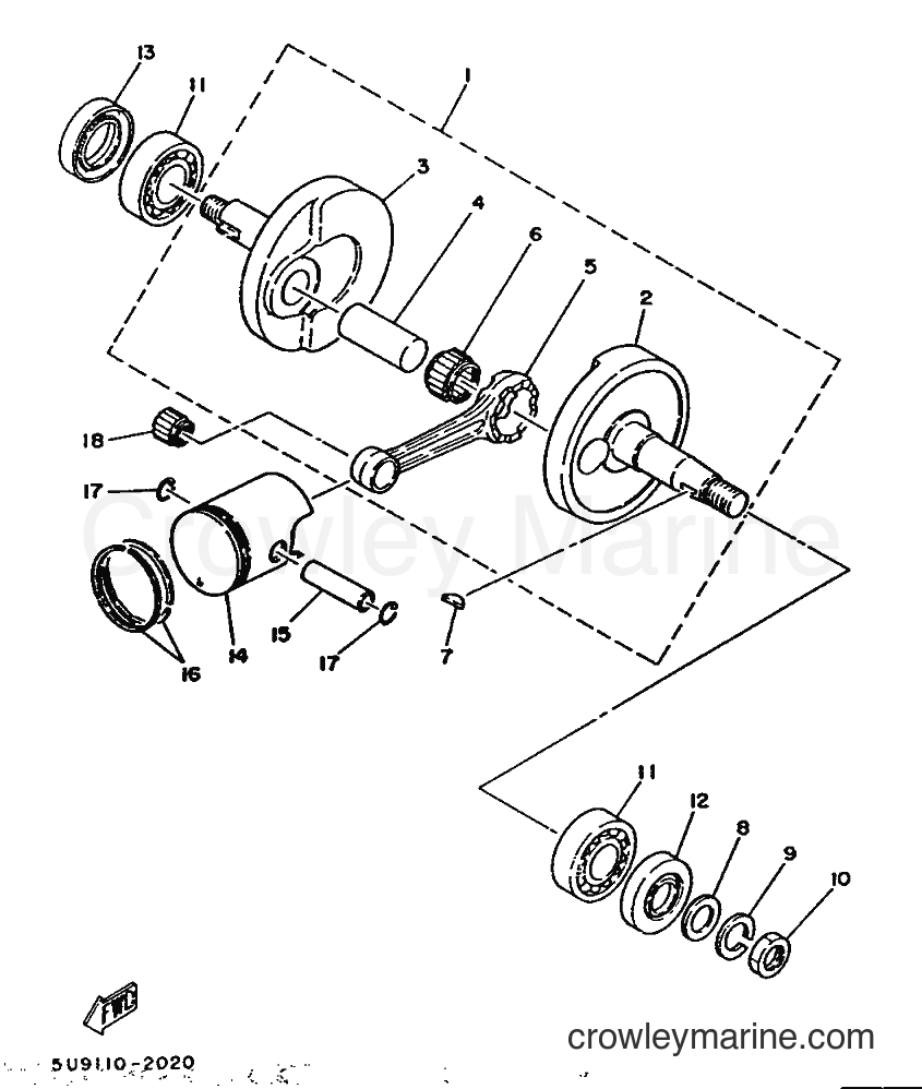 1992 Scooter MA50M - MA50M (2FV) [999] - CRANKSHAFT & PISTON