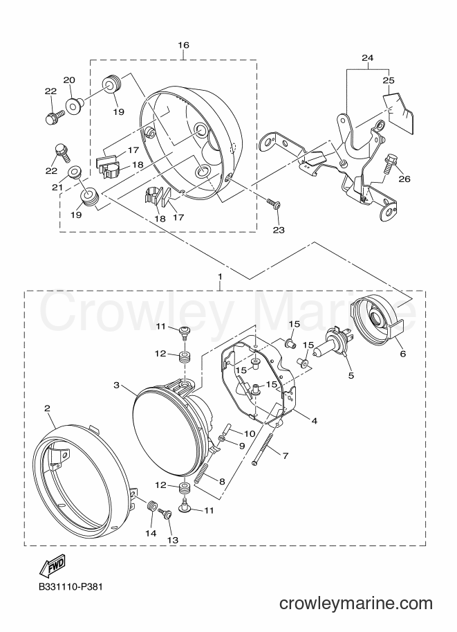 Yamaha Motors XVS950CU (B33K) [010] - HEADLIGHT