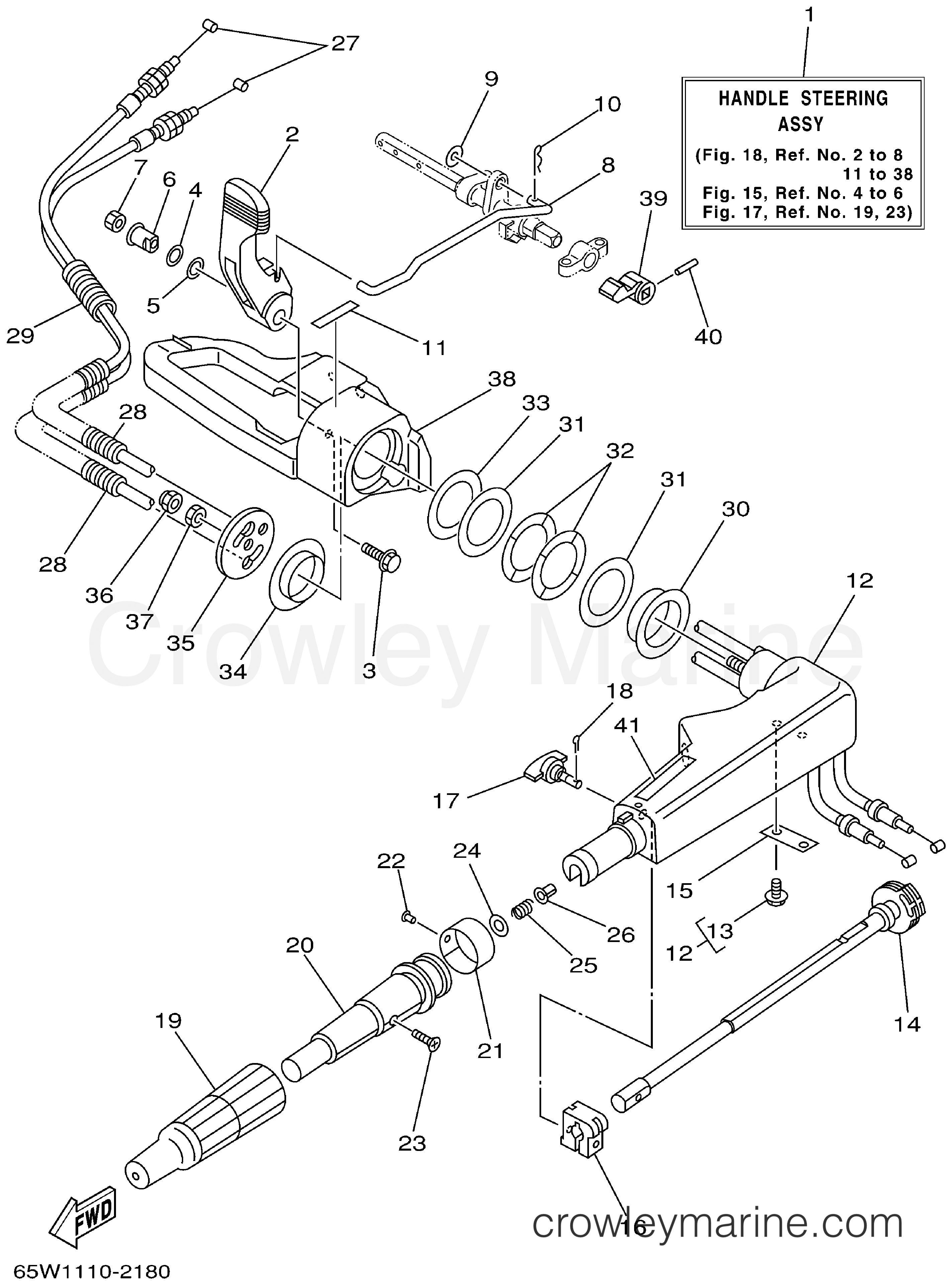 Yamaha Motors F25MLHA - STEERING FOR MH EH