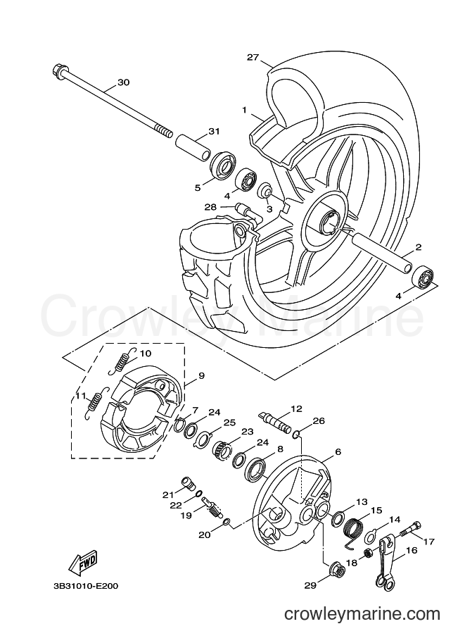 Yamaha Motors XF50 (3B3L) [010] - FRONT WHEEL