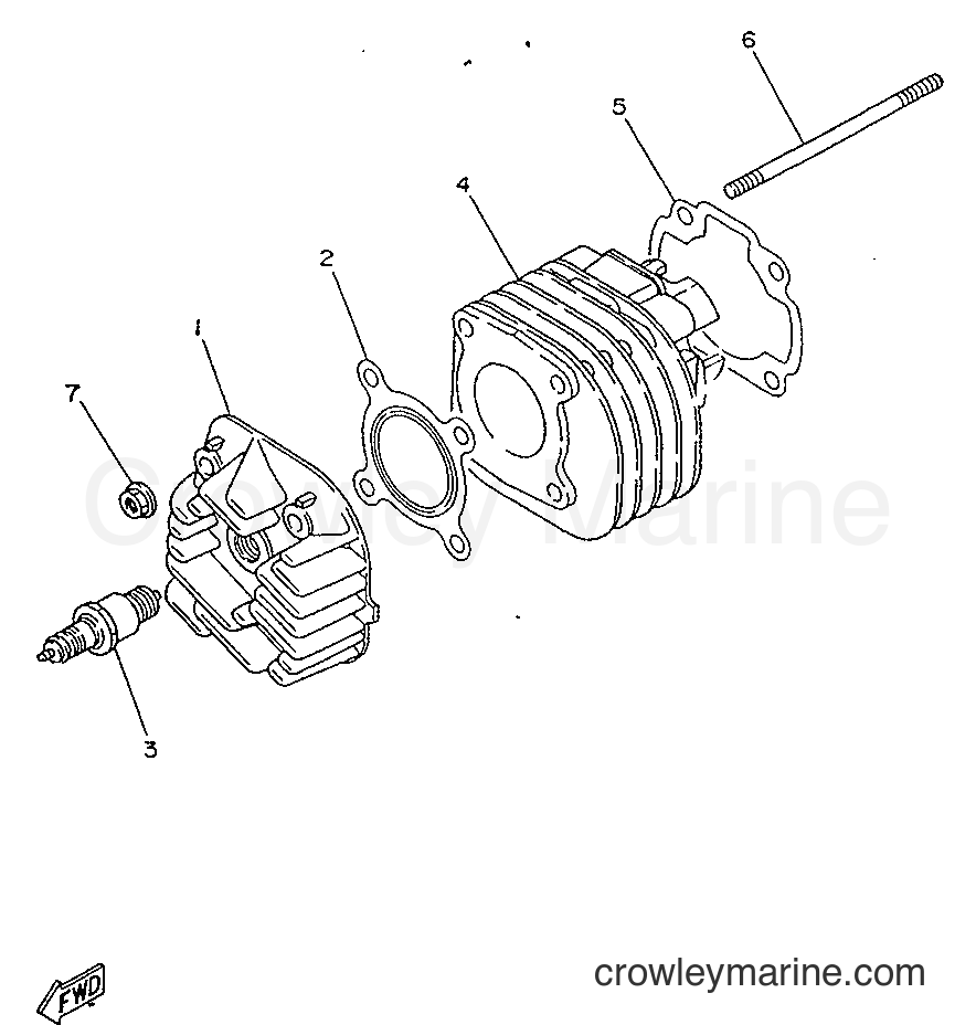 1996 Scooter YA50R - YA50R (4SJ3) [99A] - CYLINDER HEAD