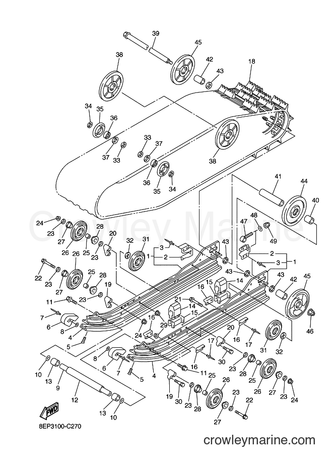 2004 Snowmobile RX10MS - RX10MS (8EV3) [020] - TRACK SUSPENSION 1