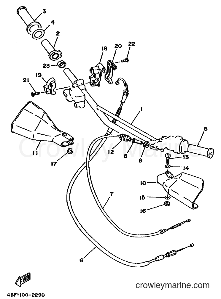 1991 Dirt Bike WR200R - WR200R (4BF1) [010] - STEERING HANDLE & CABLE