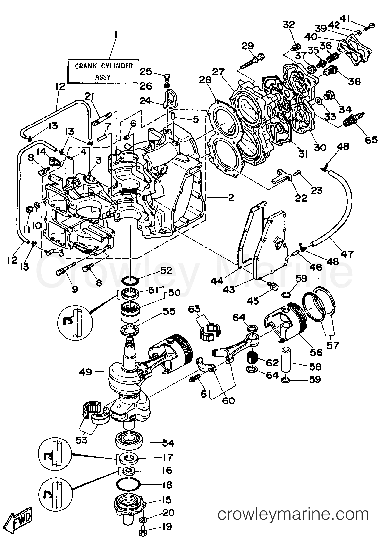 Yamaha Motors C55ELRS - CYLINDER CRANKCASE