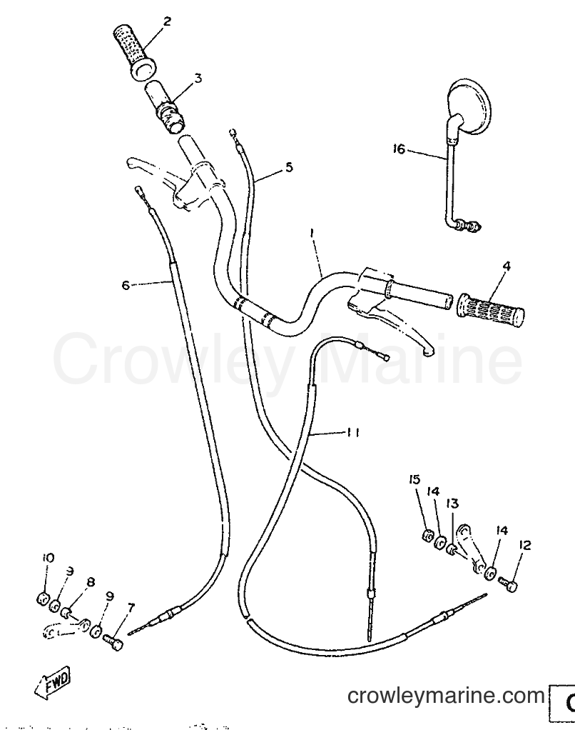 1986 Scooter ME50 - ME50 (1TM) [999] - STEERING HANDLE & CABLE